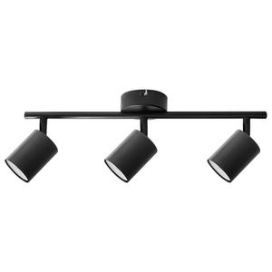 Paralume in metallo nero per faretto a 3 luci in stile industriale