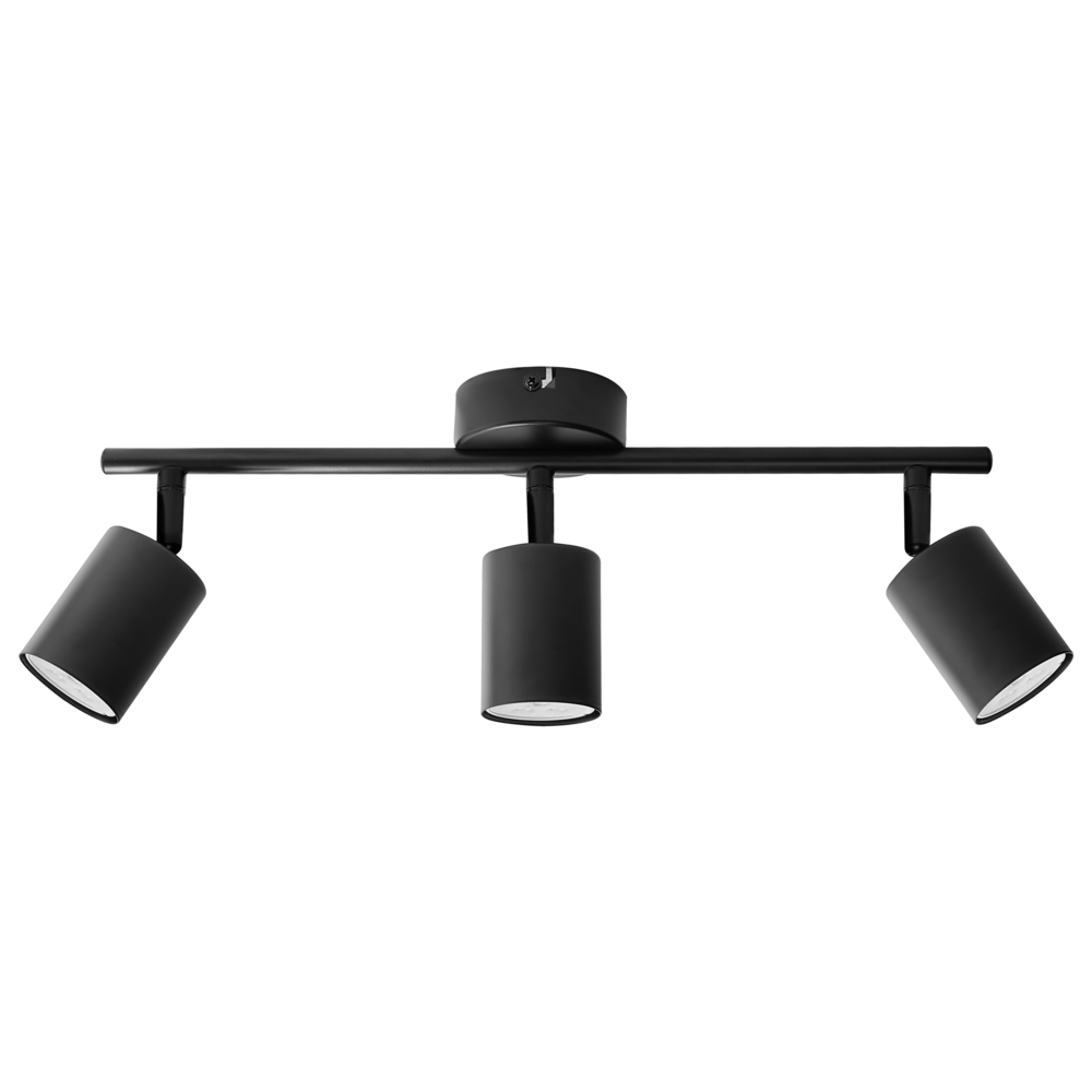 Paralume in metallo nero per faretto a 3 luci in stile industriale