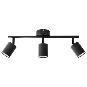 Paralume in metallo nero per faretto a 3 luci in stile industriale