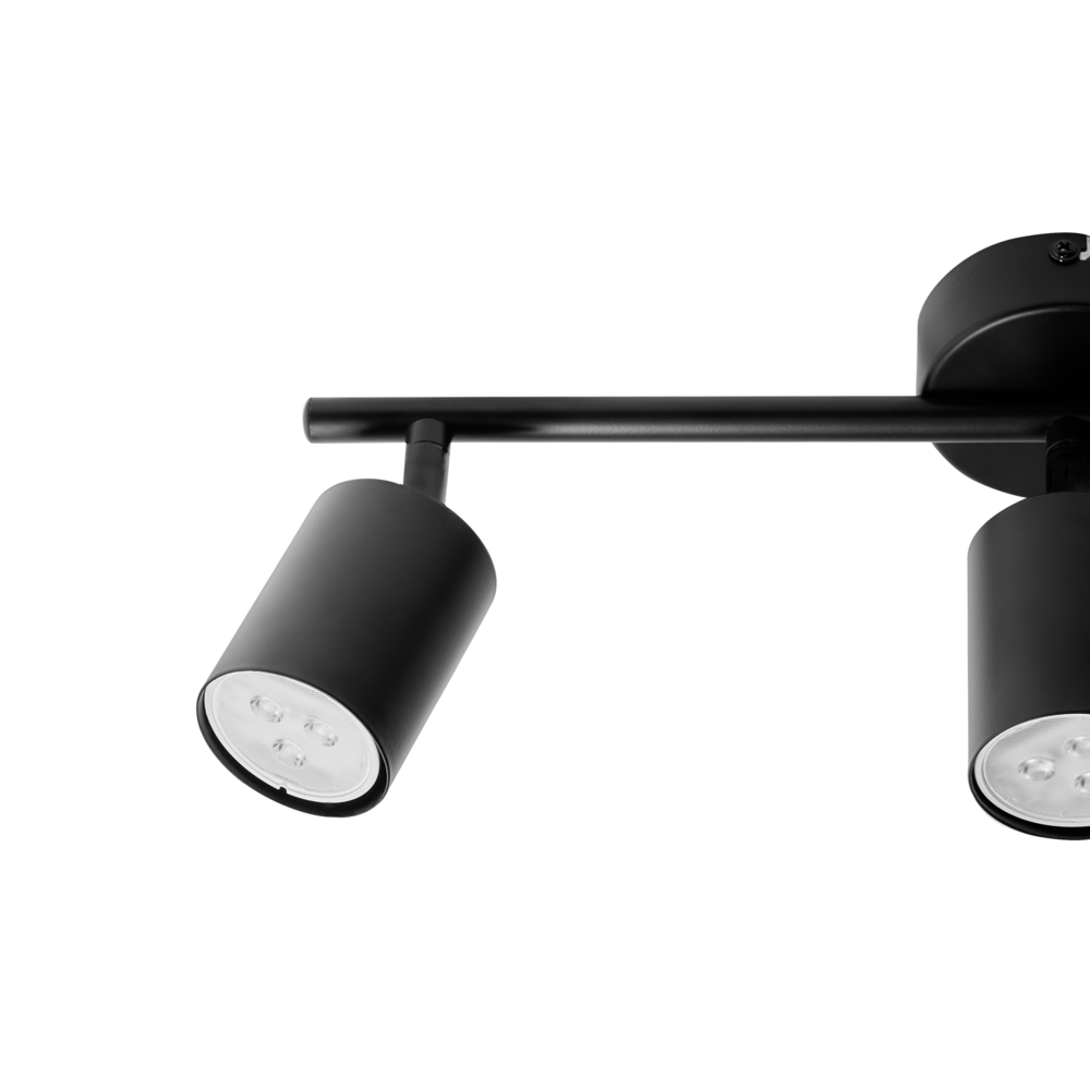 Paralume in metallo nero per faretto a 3 luci in stile industriale