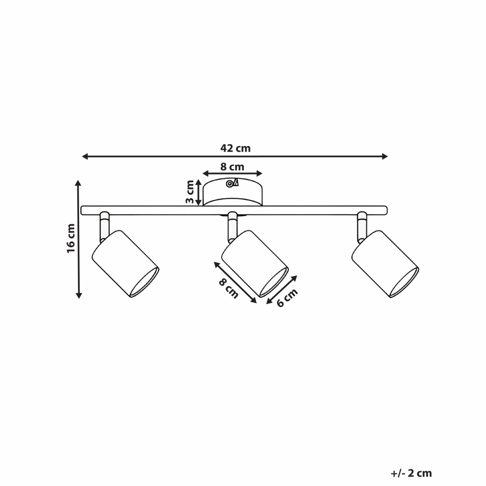 Paralume in metallo nero per faretto a 3 luci in stile industriale