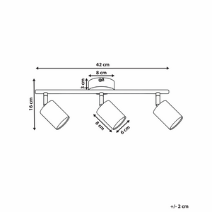 Paralume in metallo nero per faretto a 3 luci in stile industriale
