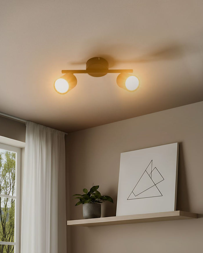 Paralume in metallo nero per faretto a 2 luci in stile industriale