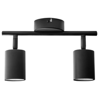 Paralume in metallo nero per faretto a 2 luci in stile industriale