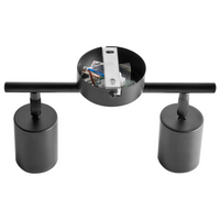 Paralume in metallo nero per faretto a 2 luci in stile industriale