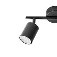 Paralume in metallo nero per faretto a 2 luci in stile industriale