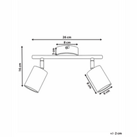 Paralume in metallo nero per faretto a 2 luci in stile industriale