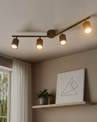 Paralume in metallo nero per faretto a 4 luci in stile industriale