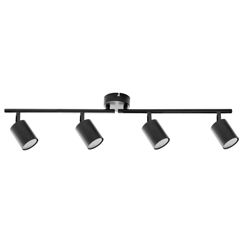 Paralume in metallo nero per faretto a 4 luci in stile industriale