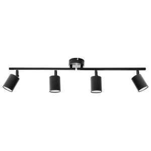 Paralume in metallo nero per faretto a 4 luci in stile industriale