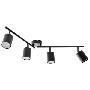 Paralume in metallo nero per faretto a 4 luci in stile industriale