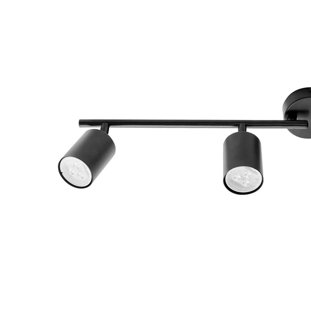 Paralume in metallo nero per faretto a 4 luci in stile industriale