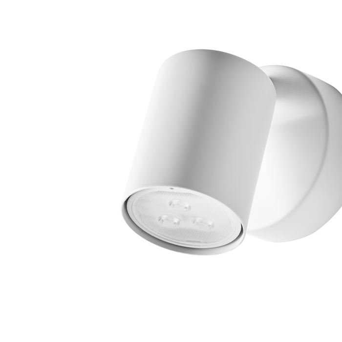 Set di 2 lampade da parete in metallo bianco con paralume spot in stile industriale