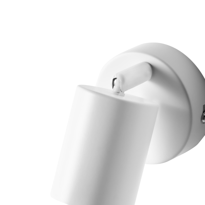 Set di 2 lampade da parete in metallo bianco con paralume spot in stile industriale