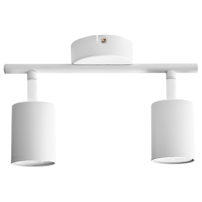 Paralume in metallo bianco per faretto a 2 luci in stile industriale