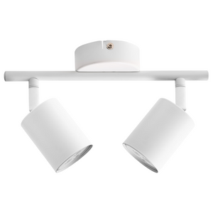 Paralume in metallo bianco per faretto a 2 luci in stile industriale