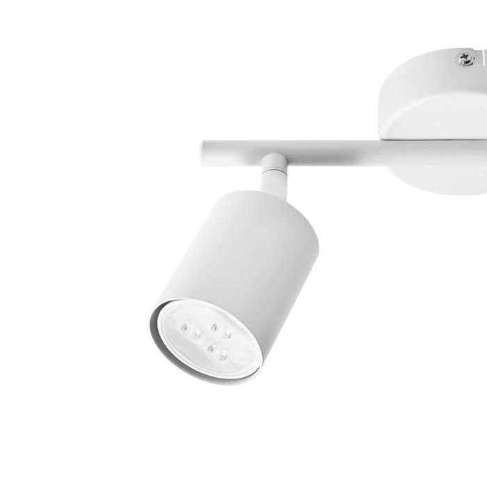 Paralume in metallo bianco per faretto a 2 luci in stile industriale