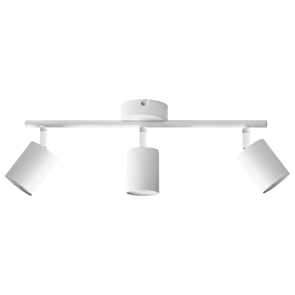 Paralume in metallo bianco per faretto a 3 luci in stile industriale