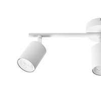 Paralume in metallo bianco per faretto a 3 luci in stile industriale