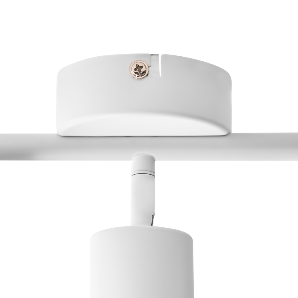 Paralume in metallo bianco per faretto a 3 luci in stile industriale