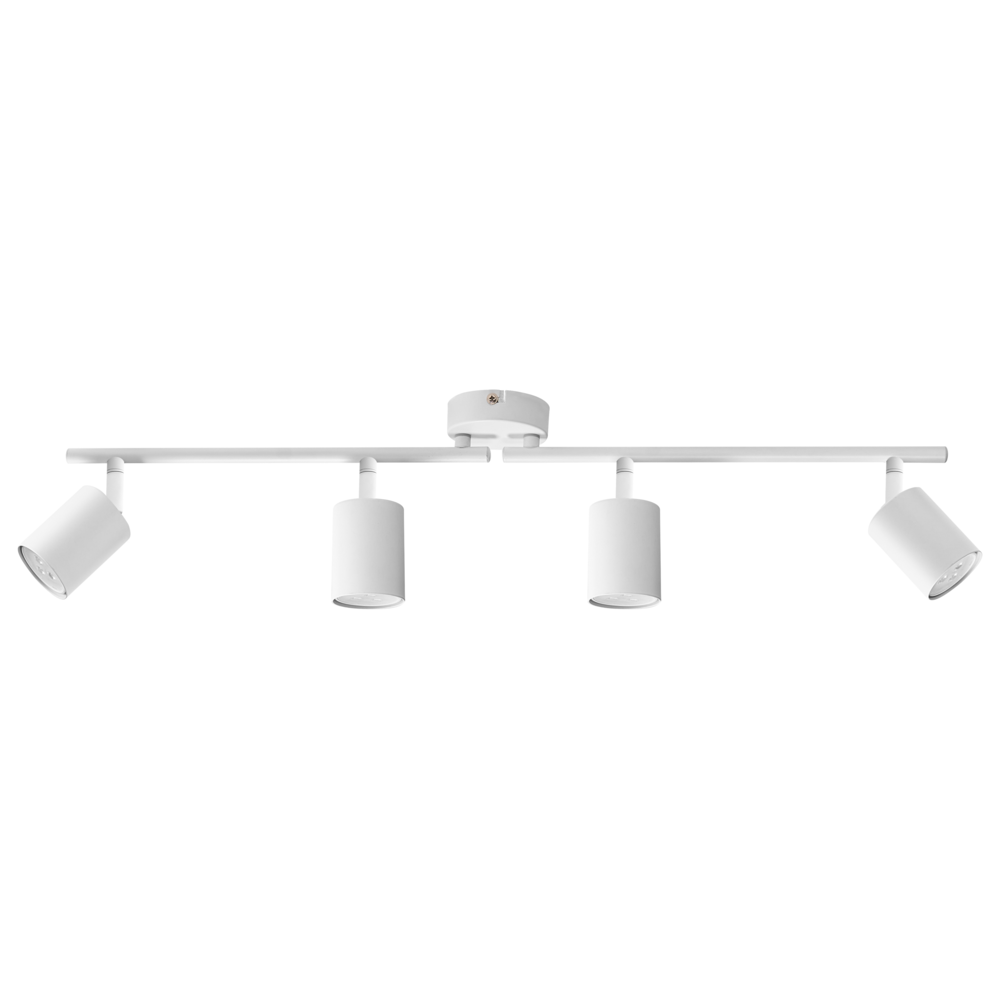 Paralume in metallo bianco per faretto a 4 luci in stile industriale