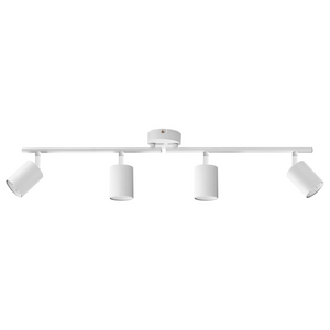 Paralume in metallo bianco per faretto a 4 luci in stile industriale