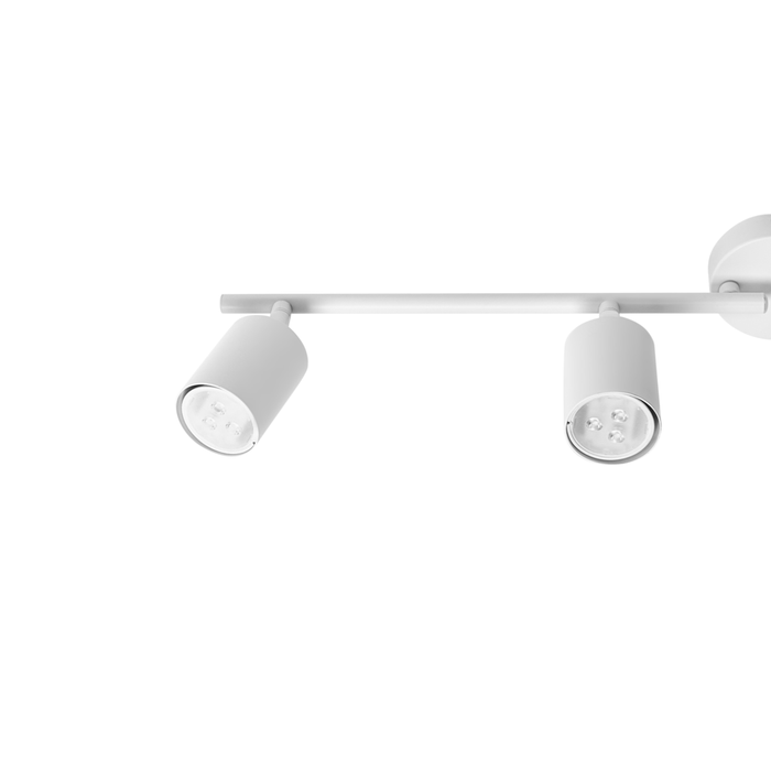 Paralume in metallo bianco per faretto a 4 luci in stile industriale