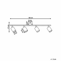 Paralume in metallo bianco per faretto a 4 luci in stile industriale
