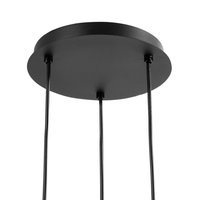 Lampada a sospensione a 3 luci con paralume in vetro e base in metallo nero e beige stile moderno