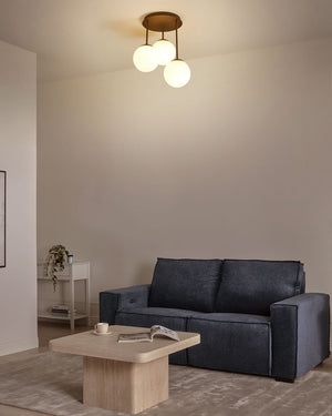 Lampadario a 3 luci con paralume in metallo nero stile moderno