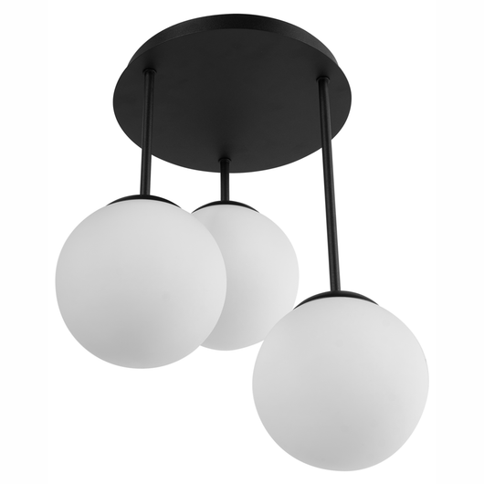 Lampadario a 3 luci con paralume in metallo nero stile moderno
