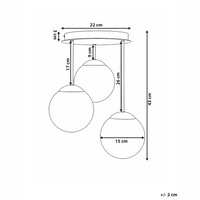 Lampadario a 3 luci con paralume in metallo nero stile moderno