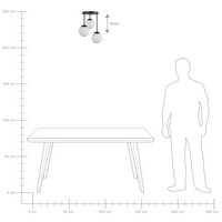 Lampadario a 3 luci con paralume in metallo nero stile moderno