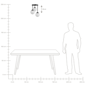 Lampadario a 3 luci con paralume in metallo nero stile moderno