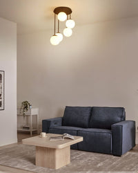 Lampadario a 5 luci con paralume in metallo nero stile moderno