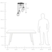Lampadario a 5 luci con paralume in metallo nero stile moderno