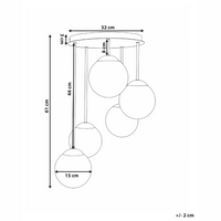 Lampadario a 5 luci con paralume in metallo nero stile moderno