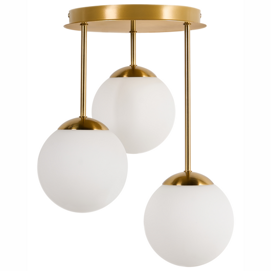 Lampadario a 3 luci con paralume moderno ottone Riana