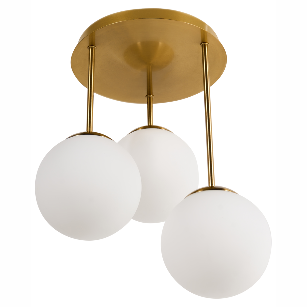 Lampadario a 3 luci con paralume moderno ottone Riana
