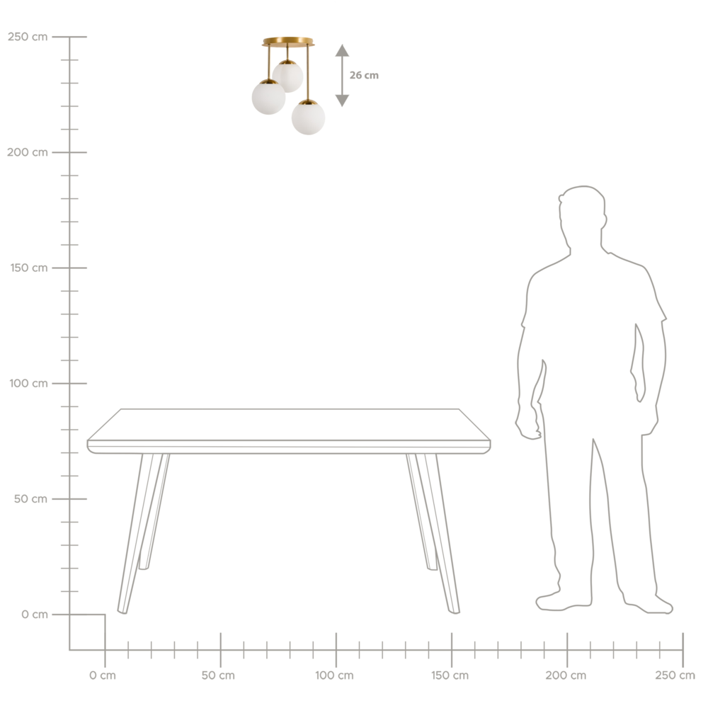 Lampadario a 3 luci con paralume moderno ottone Riana