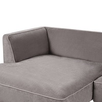 Divano angolare a 3 posti Tortora Rivestimento in tessuto a destra con braccioli Soggiorno in stile moderno