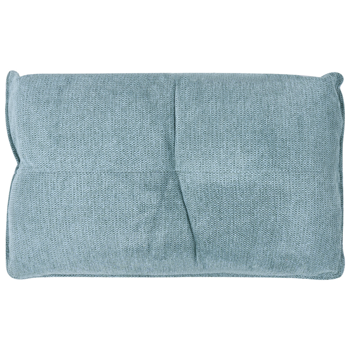 Chaise longue destra in tessuto azzurro con schienale regolabile e funzione letto con cuscino idrorepellente