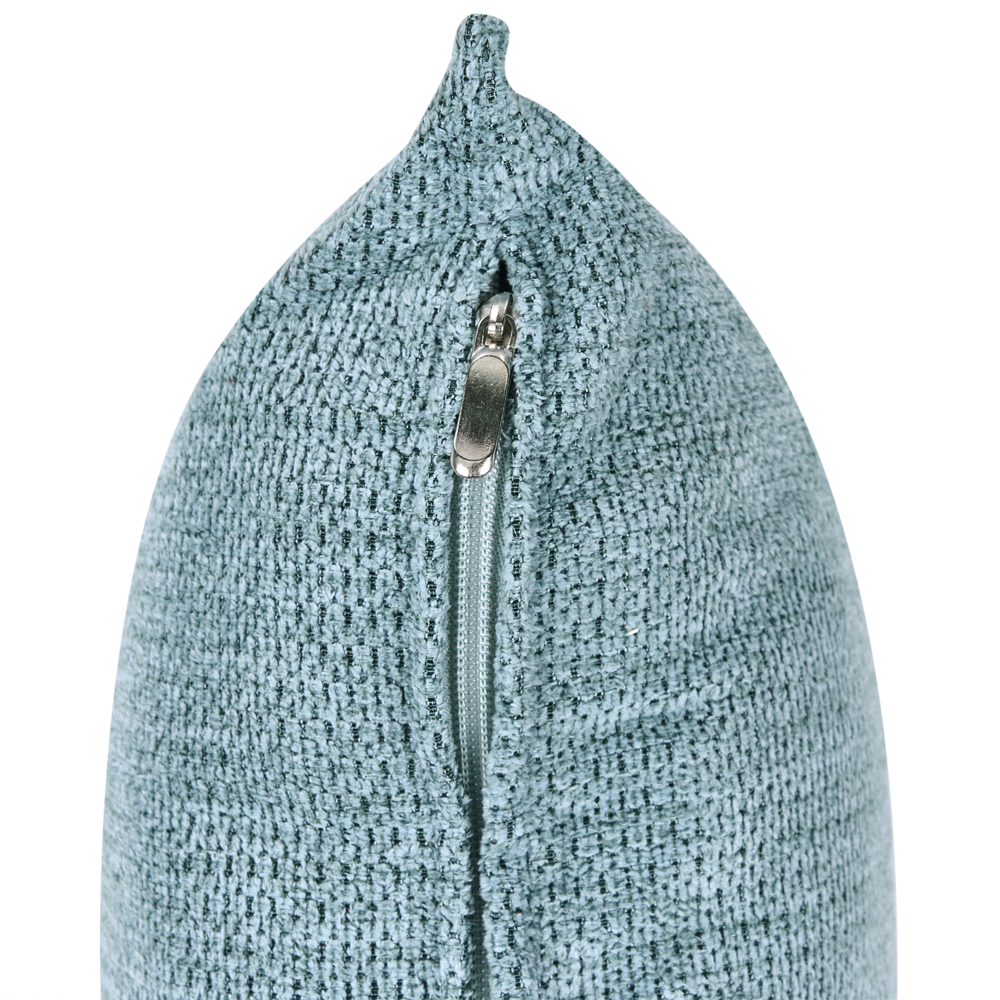 Chaise longue destra in tessuto azzurro con schienale regolabile e funzione letto con cuscino idrorepellente