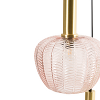 Lampadario a sospensione a 3 luci con paralume in vetro e base in metallo stile retrò multicolore