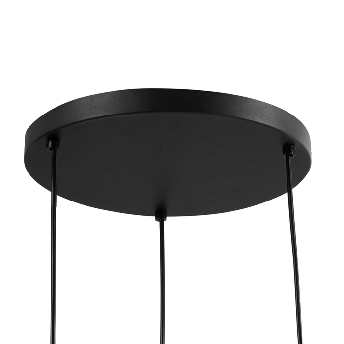 Lampadario a sospensione a 3 luci con paralume in vetro e base in metallo stile retrò multicolore