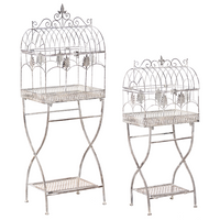 Set di 2 scaffali per piante in metallo da giardino indipendenti per interni e bagni colore grigio