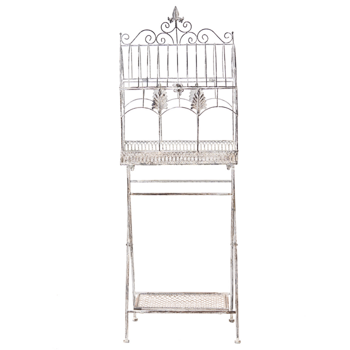 Set di 2 scaffali per piante in metallo da giardino indipendenti per interni e bagni colore grigio