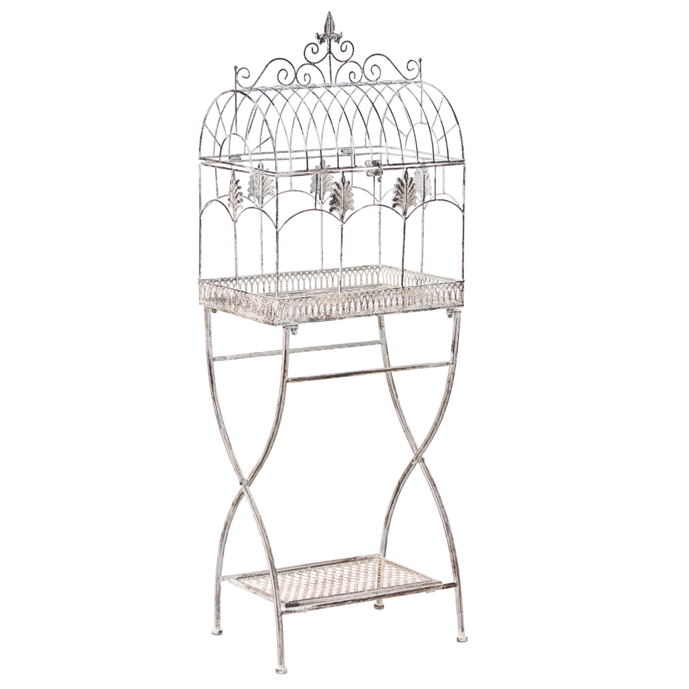 Set di 2 scaffali per piante in metallo da giardino indipendenti per interni e bagni colore grigio