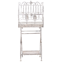 Set di 2 scaffali per piante in metallo da giardino indipendenti per interni e bagni colore grigio