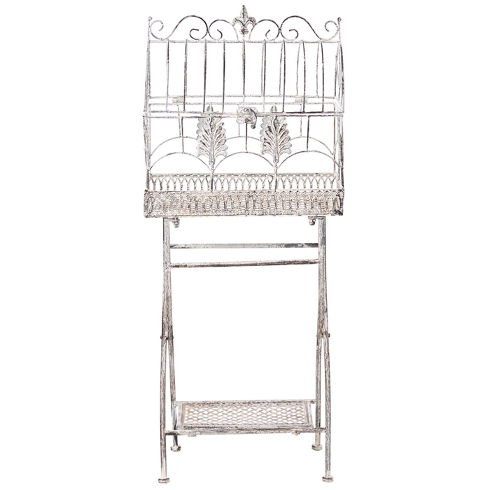 Set di 2 scaffali per piante in metallo da giardino indipendenti per interni e bagni colore grigio